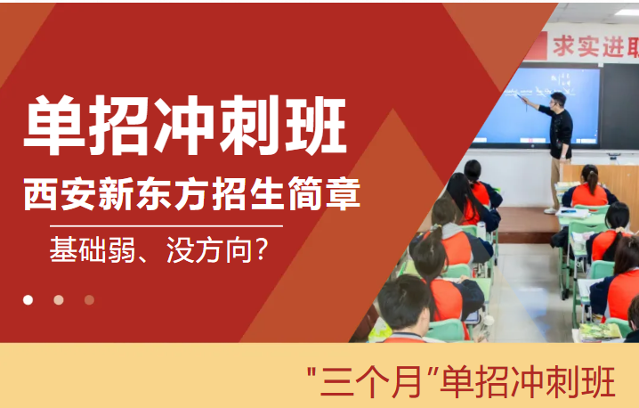 【招生简章】新东方三个月单招班,靶向提分上理想学校!